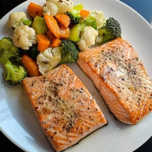 Pan-Seared Salmon & Steamed Medley