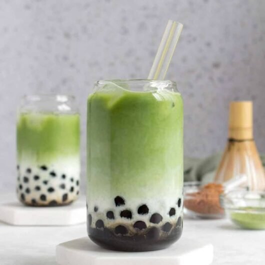 Iced Matcha Boba Latte
